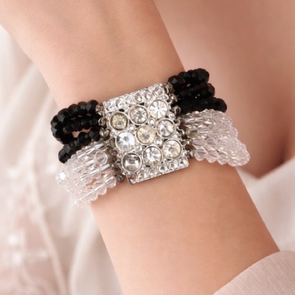 Stunning Vintage 1950s Rhinestone and Swarovski Crystal Bracelet